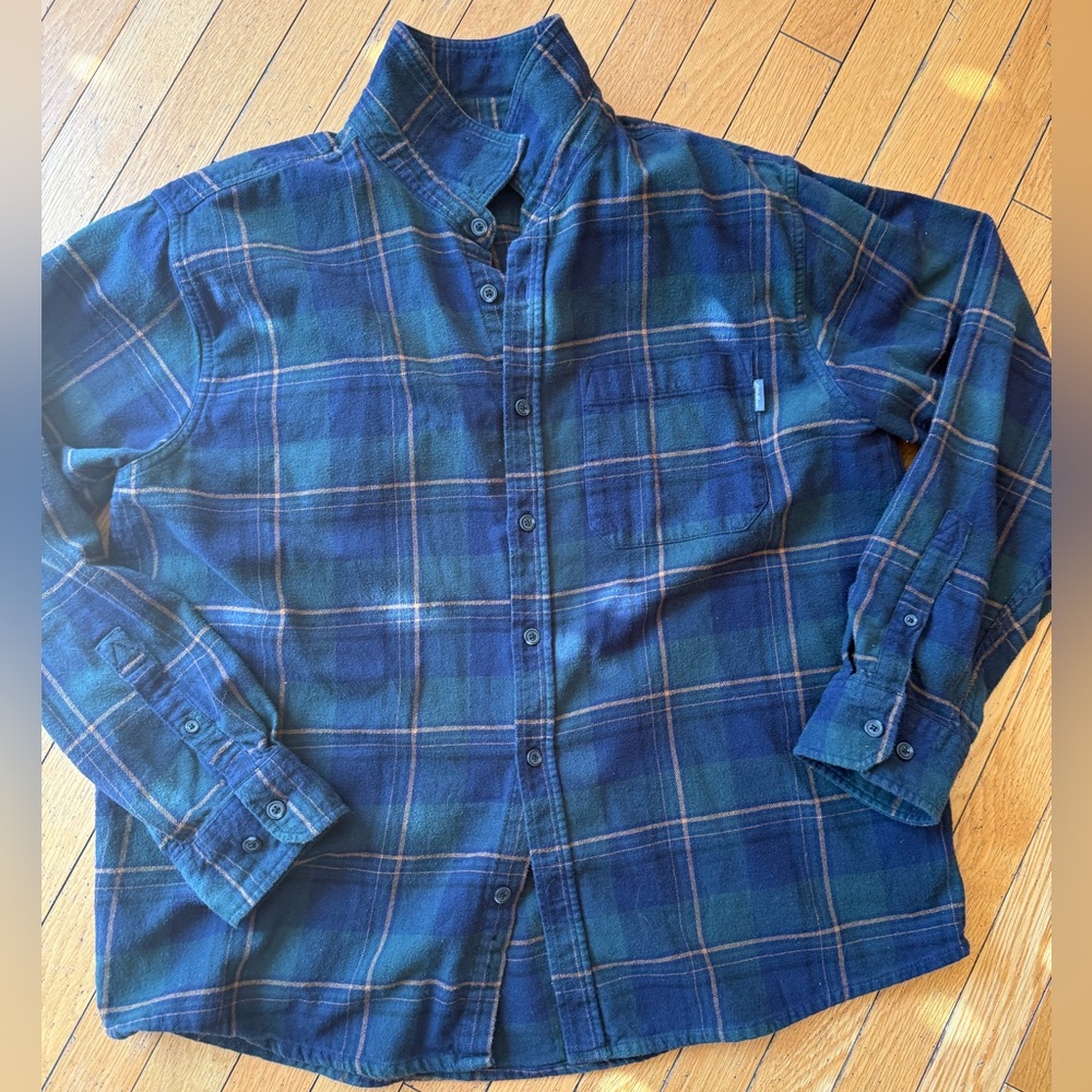 EDDIE BAUER | Blue Green Plaid Button-Up Shirt